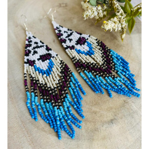 Leopard pattern purple earring - Kuoli